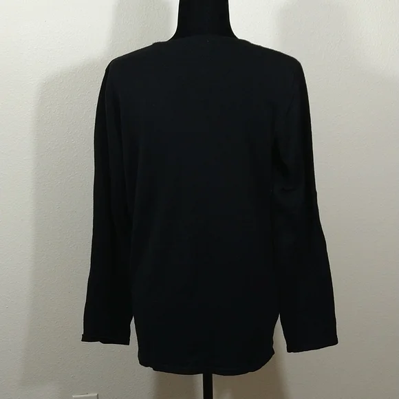 The Quacker Factory Sequin Sweater Cardigan Button Medium M Shiny EUC - Picture 4 of 13